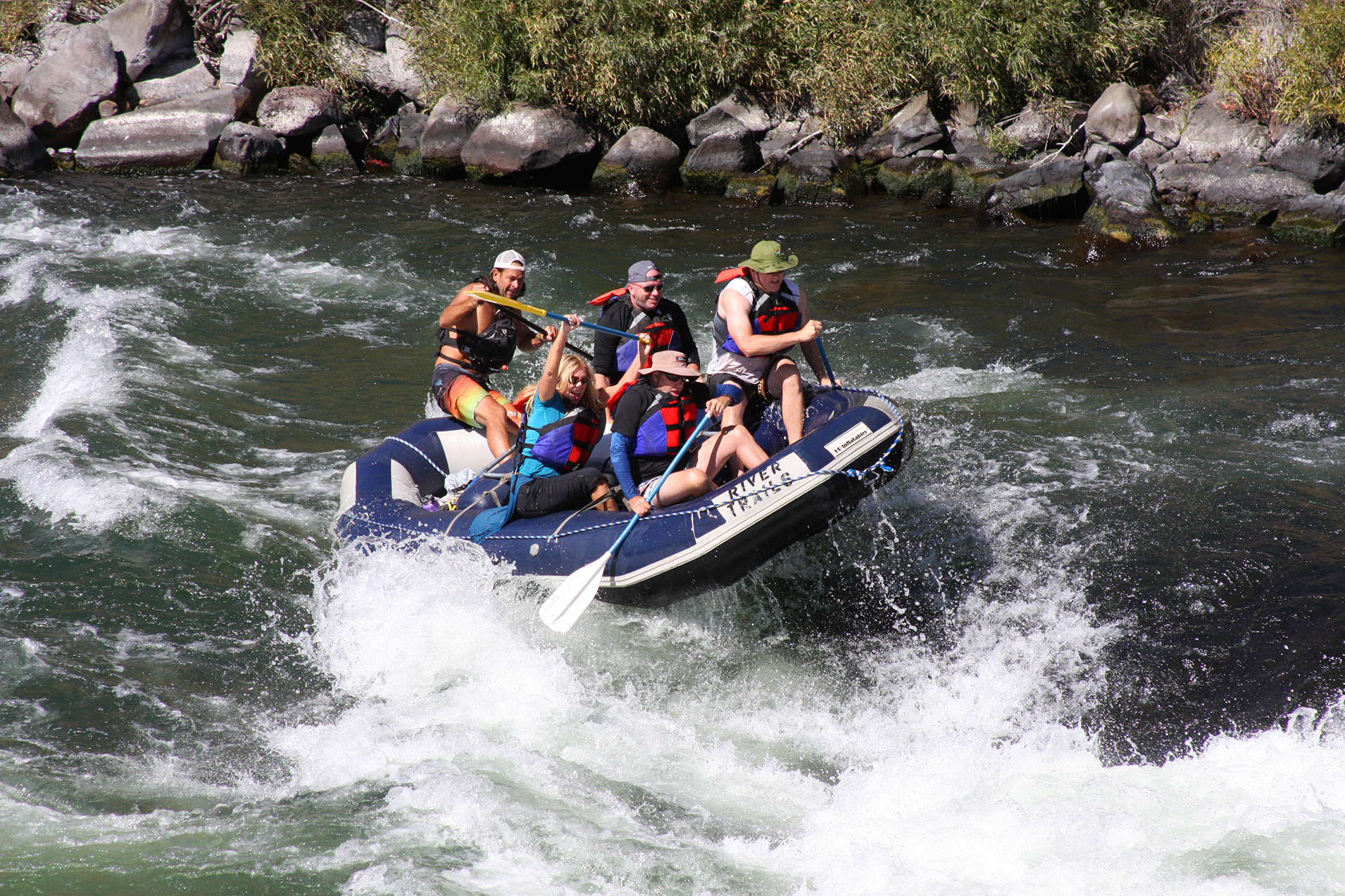 People river rafting on the Deschutes